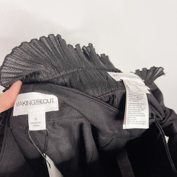 New Making The Cut Womens Small S Black Pleated Tie Skirt with Trouser Pants - Picture 8 of 15